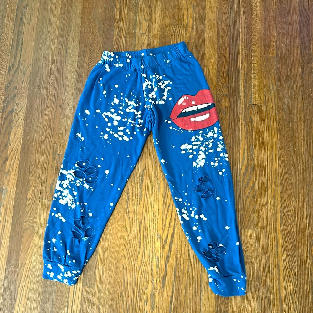 Flowers By Zoe Girls Distressed Sweatpants Size Lg GUC